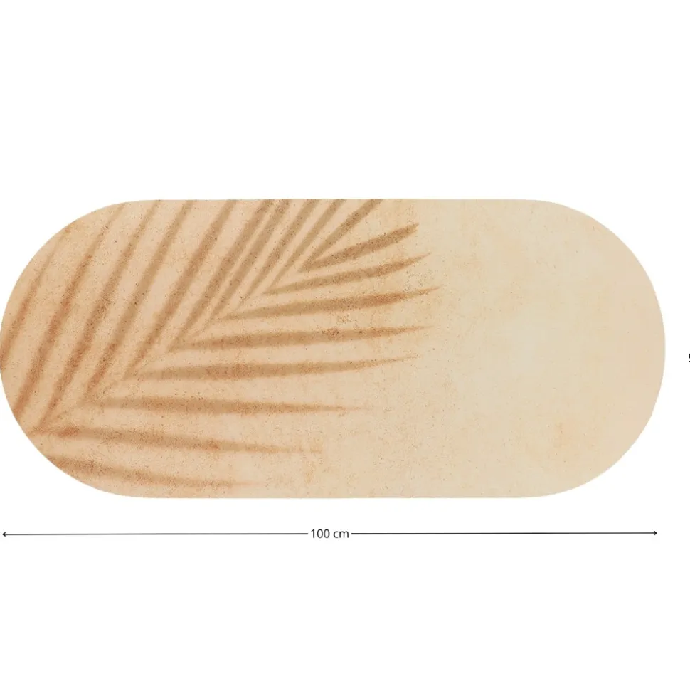 Mata łazienkowa absorbująca SPLIT 45x100 cm liść beż