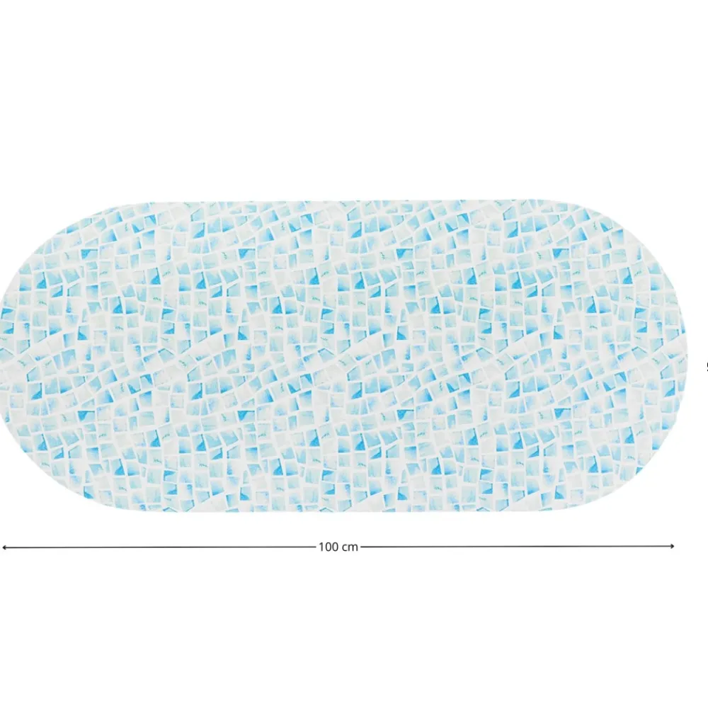Mata łazienkowa absorbująca RAVENNE 45x100 cm niebieska mozaika * TENDANCE Online