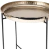 Mały stolik boczny metalowy złoty 35xh36 cm * H&S Decoration New