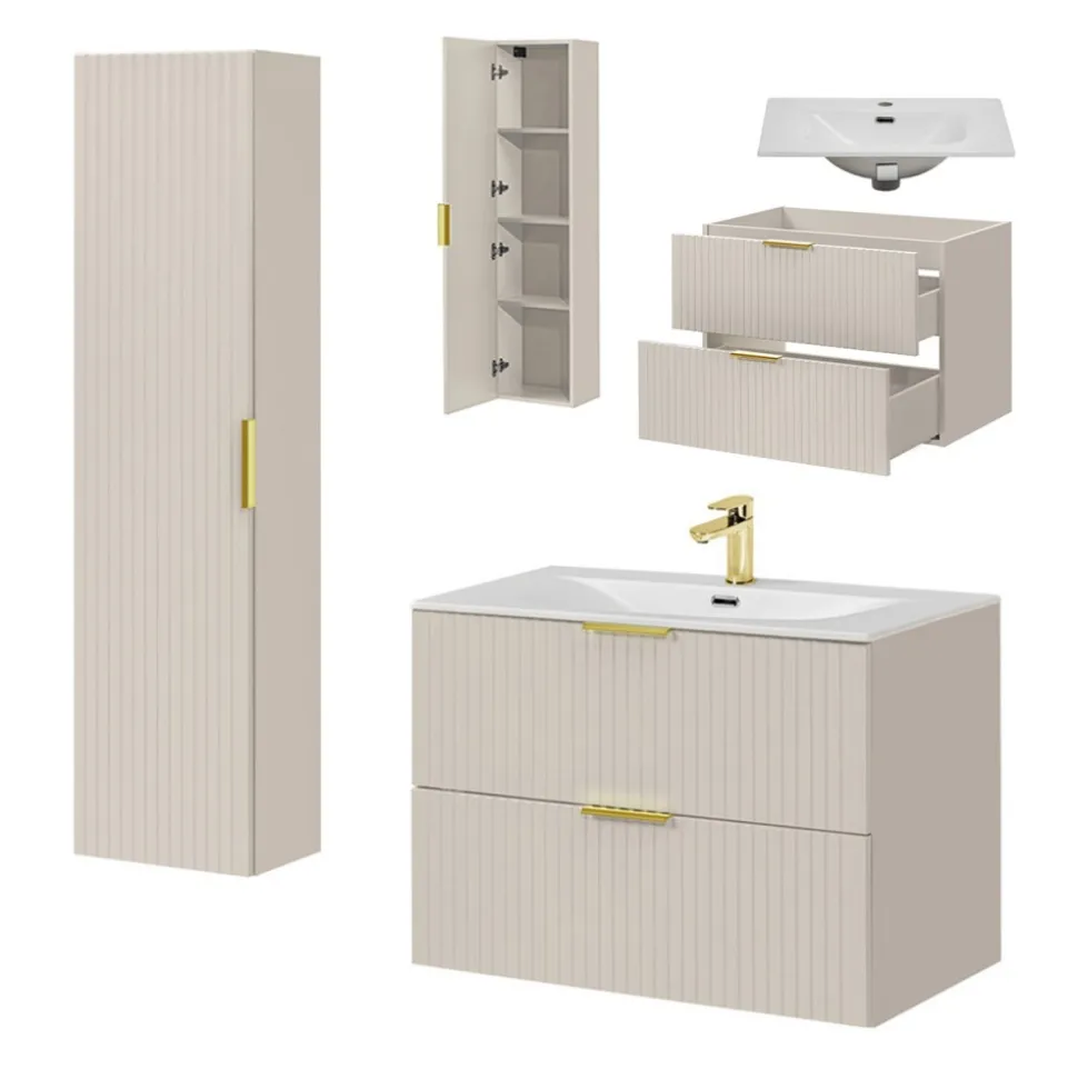 Meble łazienkowe Bella Beige z umywalką