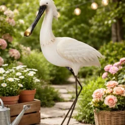Metalowa dekoracja ogrodowa czapla stojąca AVES GARDEN 74 cm * HowHomely Sale