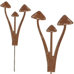 Metalowe grzybki na piku h27 cm