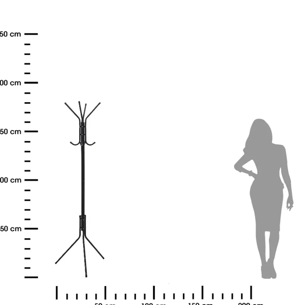 Metalowy czarny wieszak na ubrania 171cm
