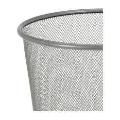 Metalowy kosz na śmieci srebrny 28 cm