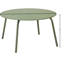 Metalowy stolik kawowy 70xh40 cm zielony mat