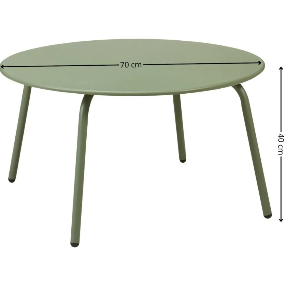 Metalowy stolik kawowy 70xh40 cm zielony mat