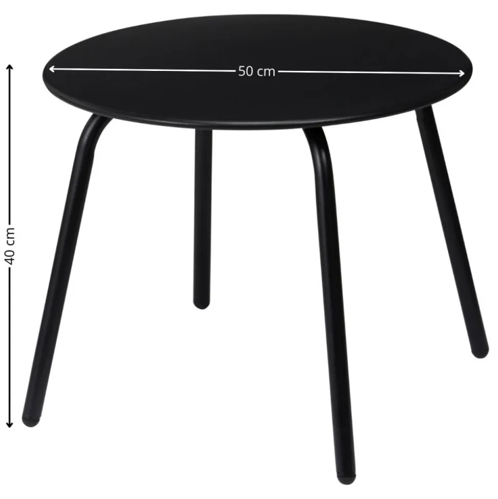 Metalowy stolik pomocniczy czarny 50xh40 cm