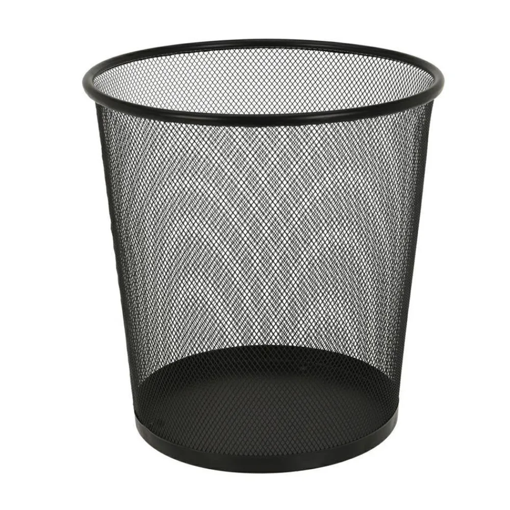 Metalowy kosz na śmieci czarny 28 cm * H&S Decoration Discount