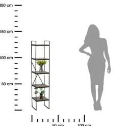 Metalowy regał stojący 5-poziomowy h130 cm * HowHomely Online