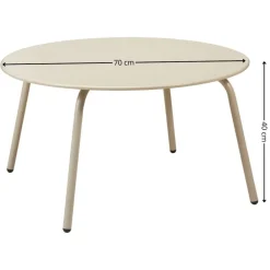 Metalowy stolik kawowy 70xh40 cm beżowy mat * HowHomely Hot