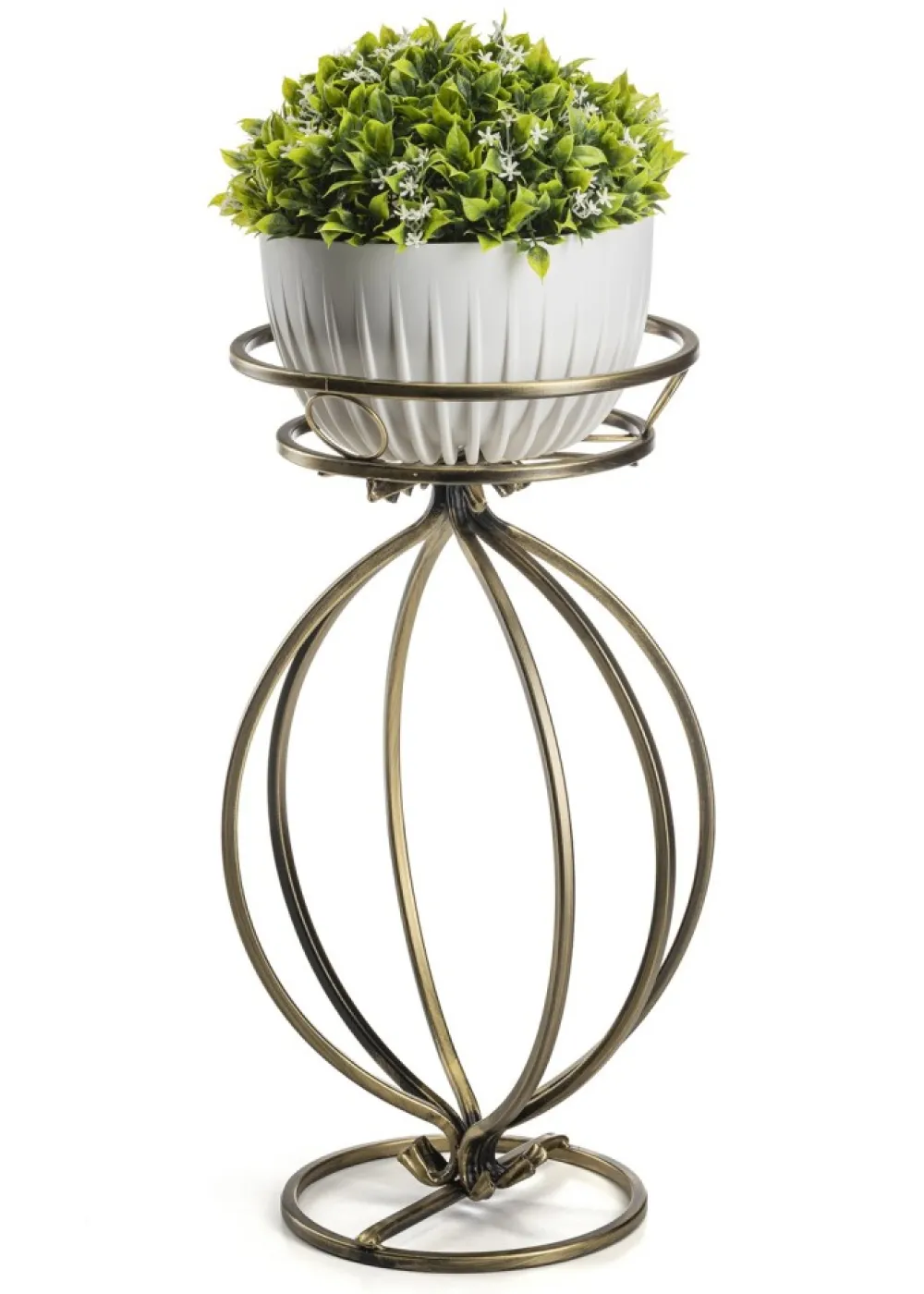 Metalowy złoty kwietnik Virella 30x54 cm * Dąstal Best