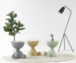 Minimalistyczny stolik RODI miętowy 36,5x41 cm * HowHomely Discount