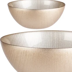 Misa szklana do serwowania w kolorze szampańskiego złota 21 cm * Siaki Collection Outlet