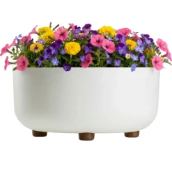 Misa TERRA na nóżkach recykling kremowa h14,4x29,7 cm * HowHomely Best