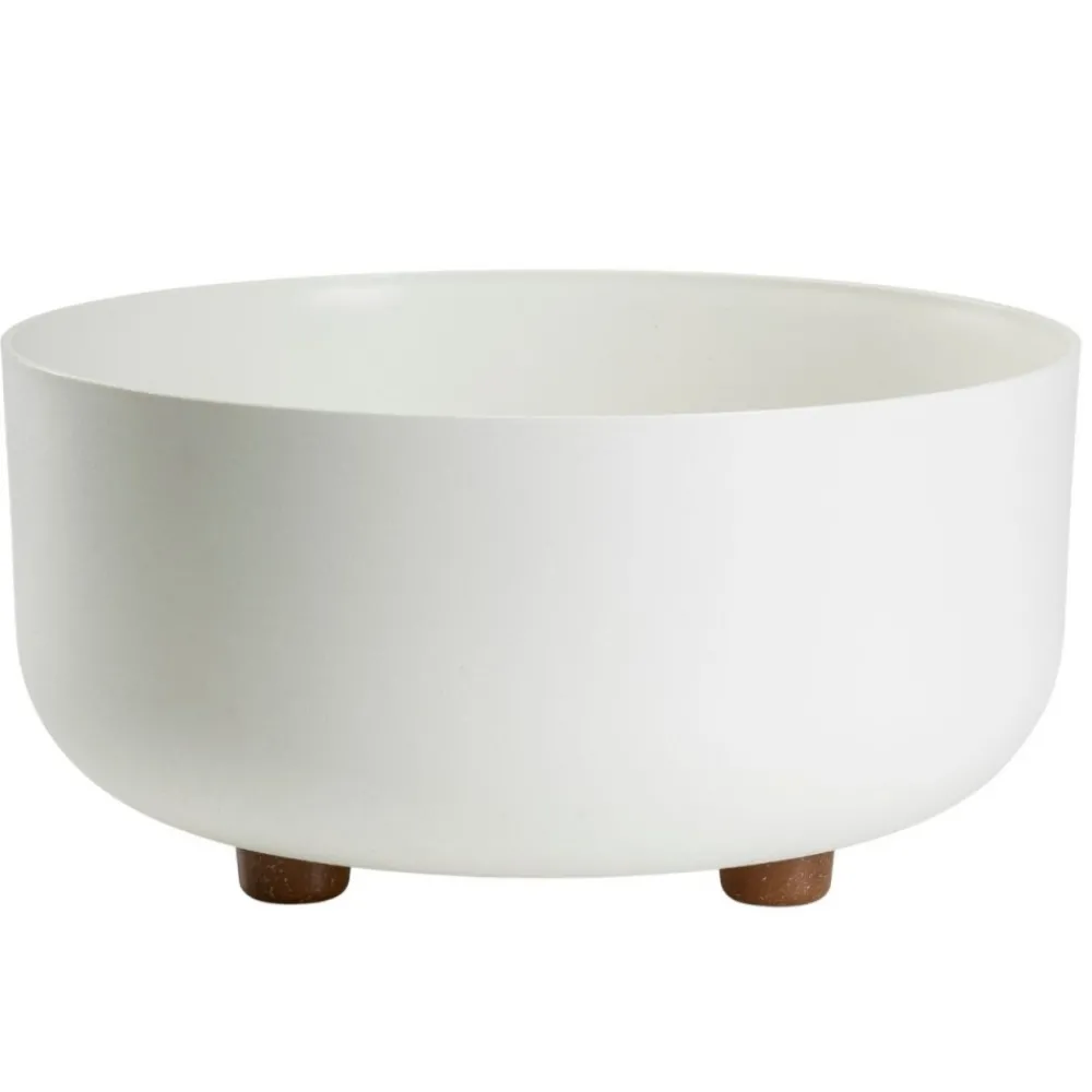 Misa TERRA na nóżkach recykling kremowa h14,4x29,7 cm * HowHomely Best