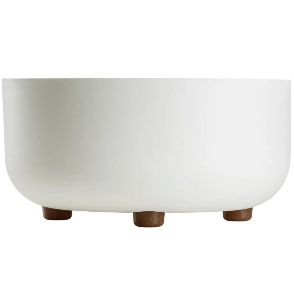 Misa TERRA na nóżkach recykling kremowa h14,4x29,7 cm * HowHomely Best