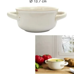 Miska ceramiczna do zupy Luna kremowa