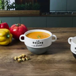 Miska na zupę z uszami Bistrot zielona 450 ml