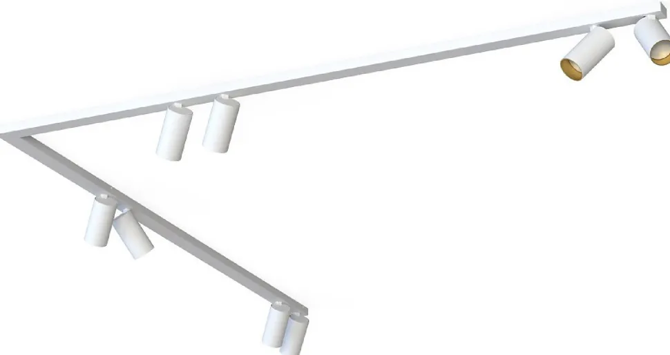 Narożna Lampa Sufitowa Spot MONO Biały Złoty 8xGU10 2x1,5m