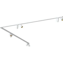 Narożna Lampa Sufitowa Spot MONO Biały Złoty 8xGU10 2x2m