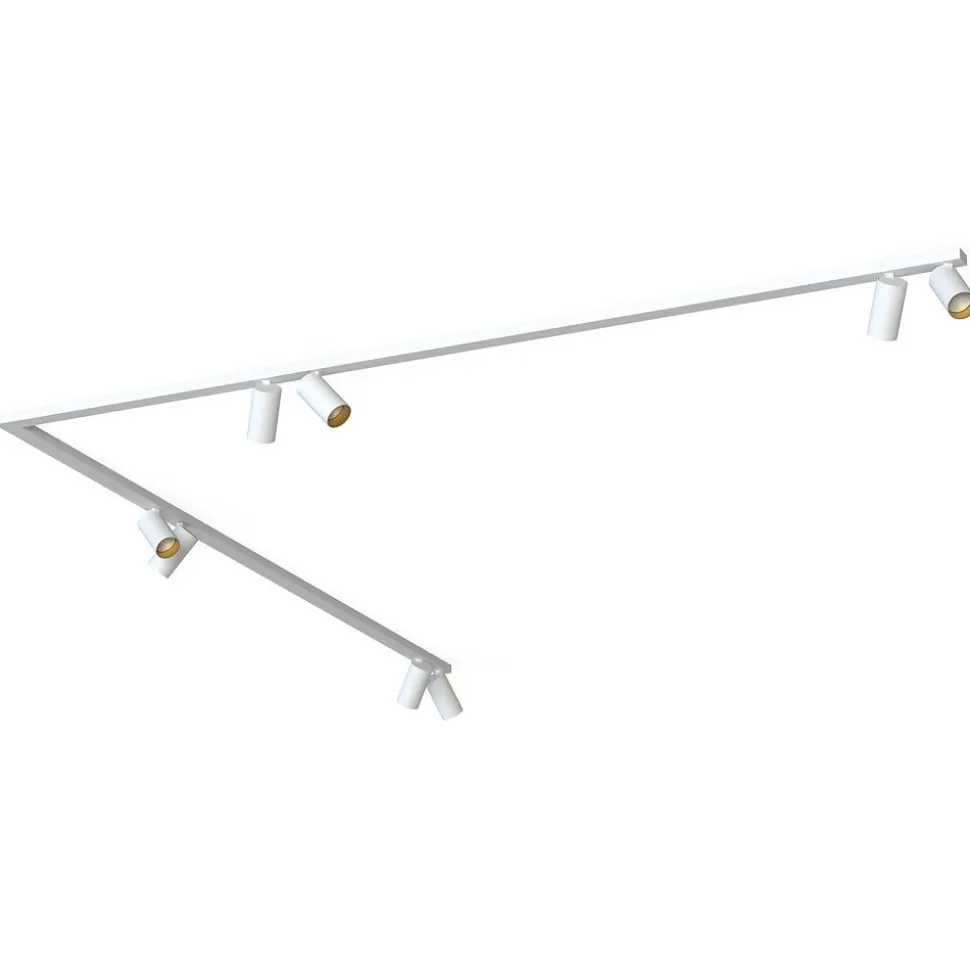Narożna Lampa Sufitowa Spot MONO Biały Złoty 8xGU10 2x2m