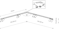 Narożna Lampa Sufitowa Spot MONO Biały 8xGU10 2x1,5m * Nowodvorski Best