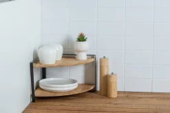 Narożna półka bambusowa 2 poziomy BLACK * 5five Simply Smart Clearance