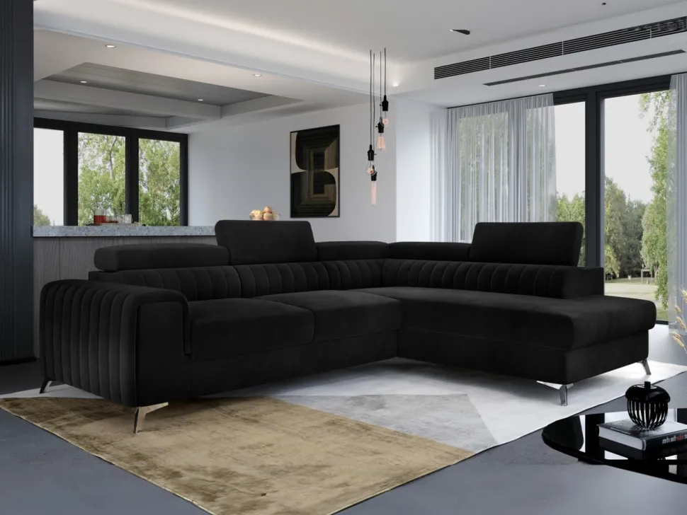 Narożnik Laurence P Mat Velvet 99 czarny