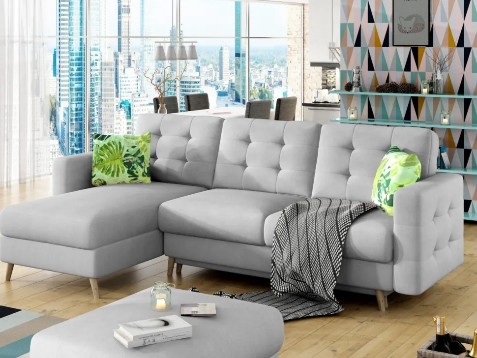 Narożnik z funkcją spania Asgard L Soro 83, Jungle 32 szary