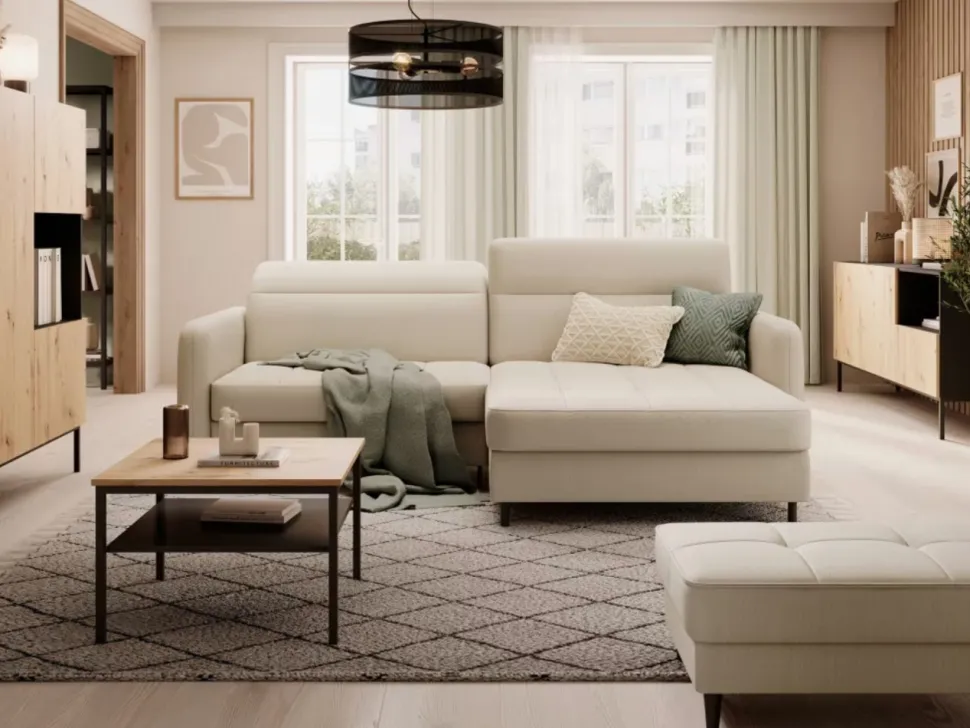Narożnik z funkcją spania Gomsi P Manhattan 18 beżowy