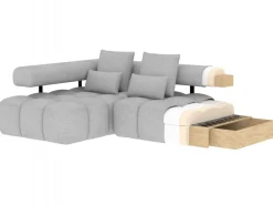 Narożnik rozkładany Levvi L Bazalt 18 beżowy * Eltap Discount