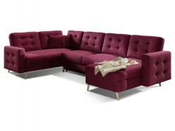 Narożnik z funkcją spania Asgard U Mat Velvet 68 bordowy * Eltap New