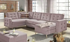 Narożnik z funkcją spania Asgard U Soro 61, Zigzag 60 różowy * Eltap Outlet