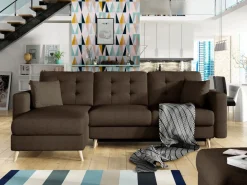Narożnik z funkcją spania Asgard L Sawana 16 brąz * Eltap Outlet