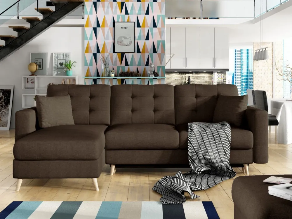 Narożnik z funkcją spania Asgard L Sawana 16 brąz * Eltap Outlet