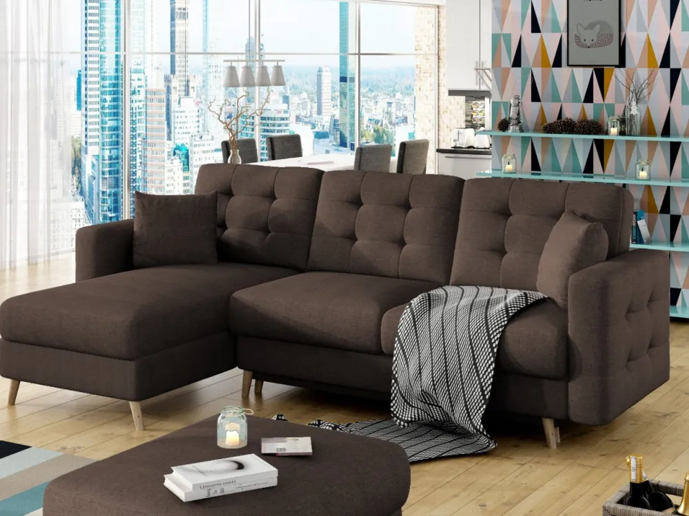 Narożnik z funkcją spania Asgard L Sawana 16 brąz * Eltap Outlet
