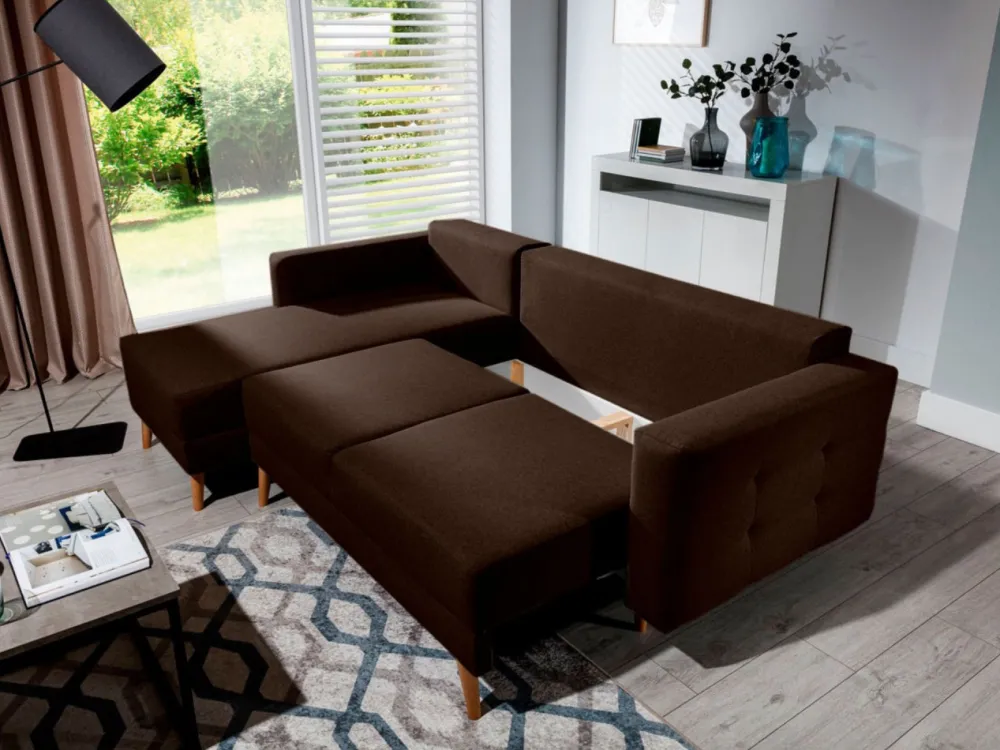 Narożnik z funkcją spania Asgard L Sawana 16 brąz * Eltap Outlet