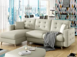 Narożnik z funkcją spania Asgard L Soft 33 beżowy * Eltap Discount