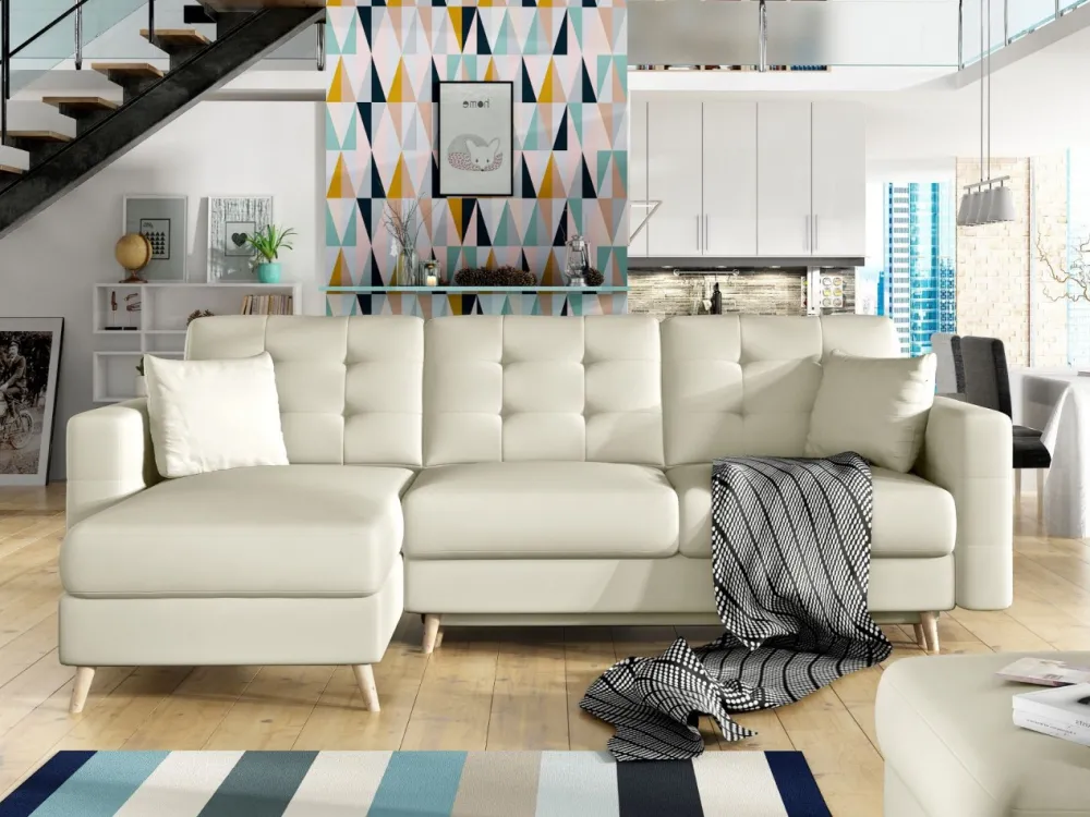 Narożnik z funkcją spania Asgard L Soft 33 beżowy * Eltap Discount