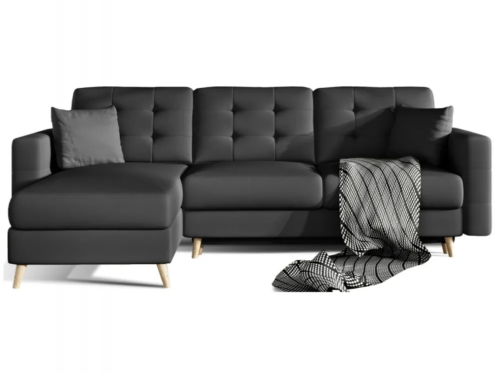 Narożnik z funkcją spania Asgard L Soft 11 czarny * Eltap Discount