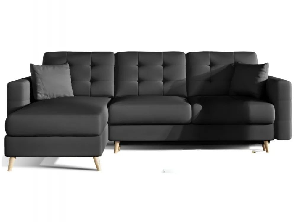 Narożnik z funkcją spania Asgard L Soft 11 czarny * Eltap Discount