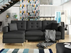 Narożnik z funkcją spania Asgard L Sawana 14 czarny * Eltap Outlet
