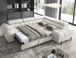 Narożnik z funkcją spania Ferucce P Amore 01 jasnobeżowy * Eltap Discount