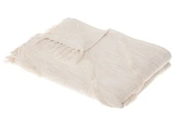 Narzuta na łóżko Inca 130x180 cm kremowa * Atmosphera Discount