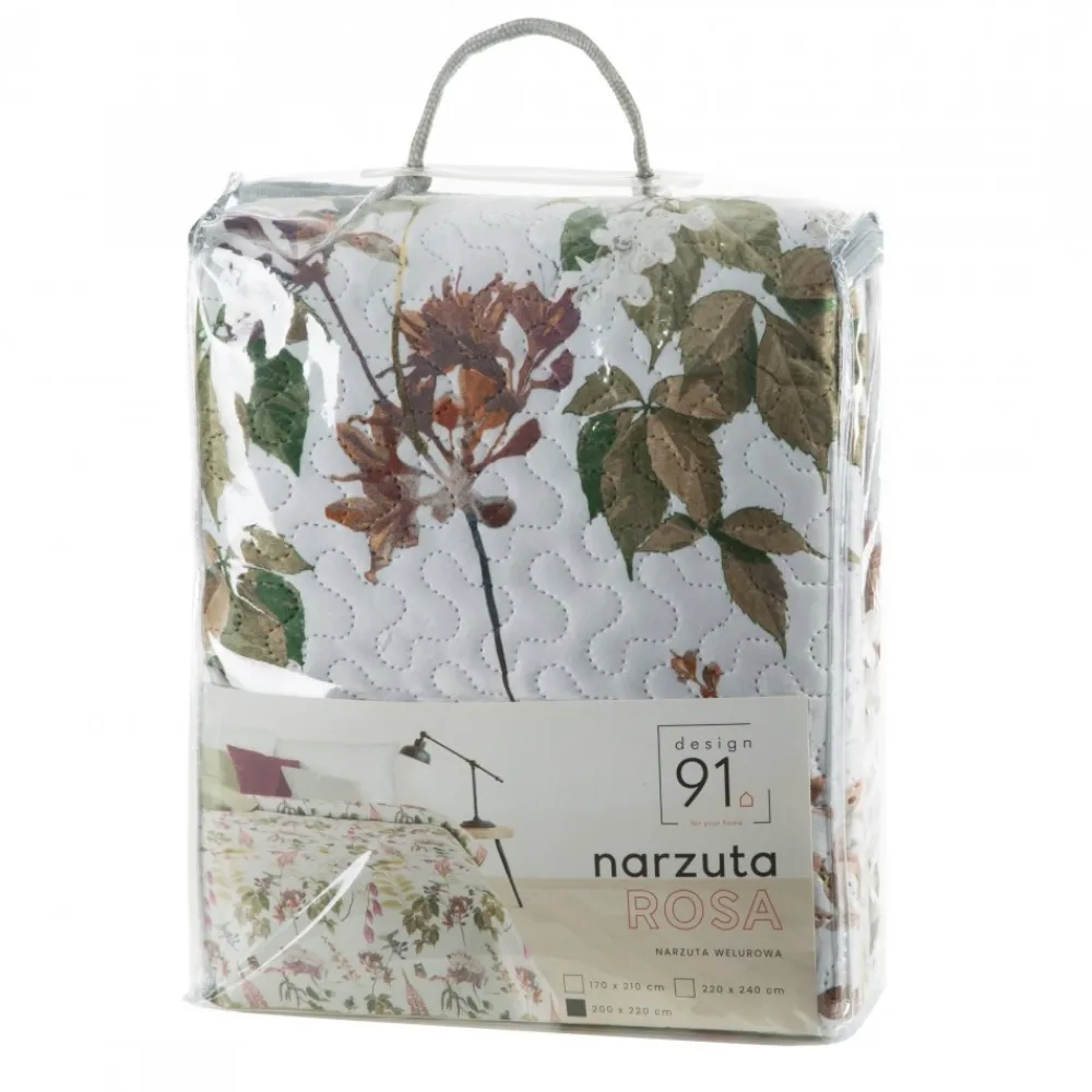 Narzuta ROSA 200x220 kwiaty gałązki * EUROFIRANY B.B. Choczyńscy Sp.J. Clearance