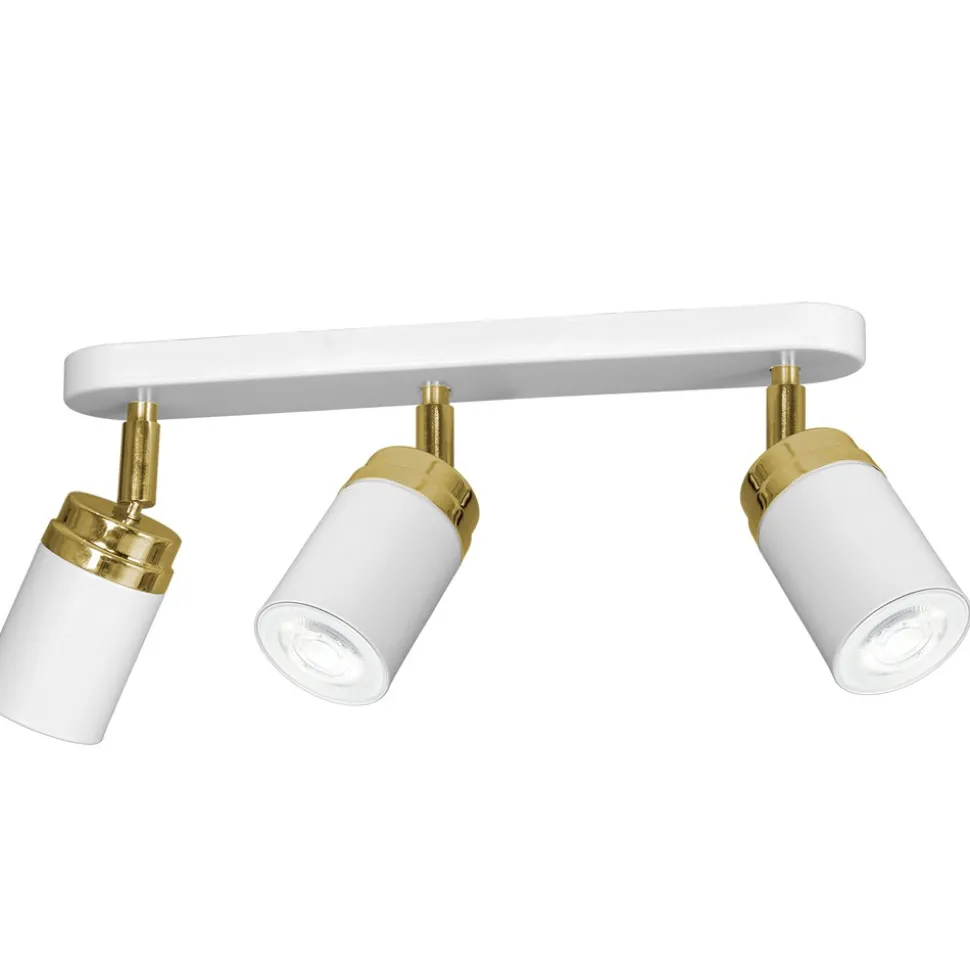 Nowoczesna lampa biało złota Reno x3