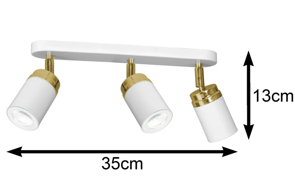 Nowoczesna lampa biało złota Reno x3