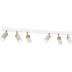 Nowoczesna lampa biało złota Reno x6