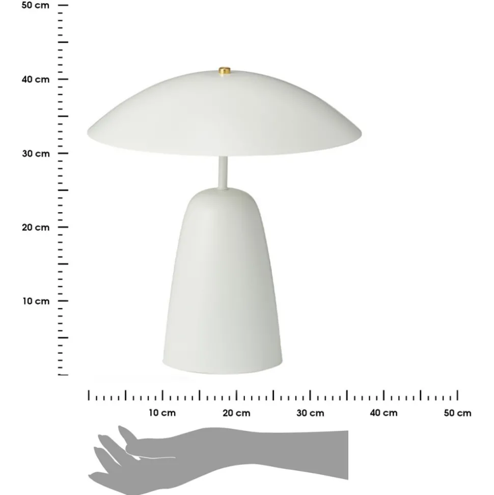 Nowoczesna lampa stołowa biała 39 cm