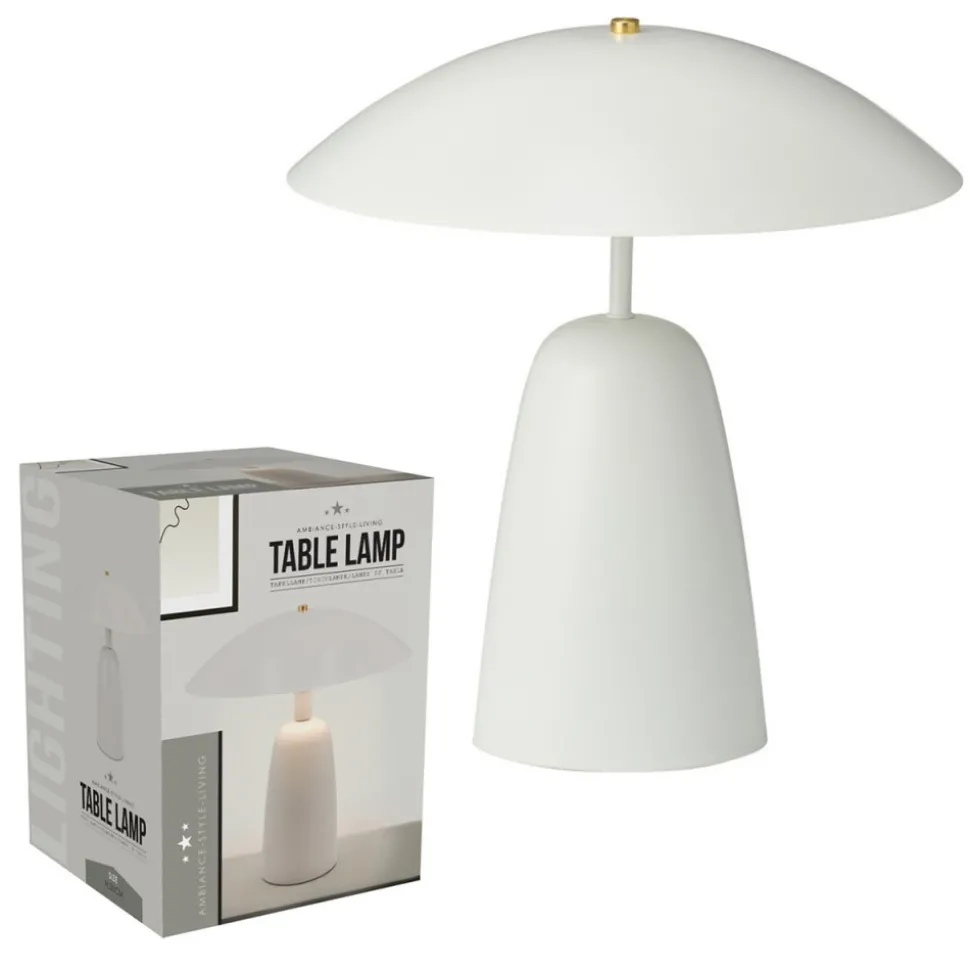 Nowoczesna lampa stołowa biała 39 cm